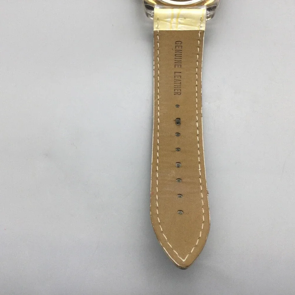 Joan Rivers Womens Watch 38mm Silver Tone Yellow Leather Crystals New Battery